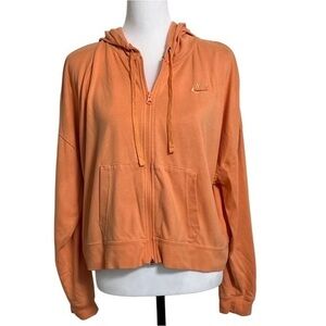 Nike Cropped Full ZIp Hoodie Orange Women's Size Large